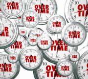 Overtime Word Clocks Flying By Extra Added Late Work Job